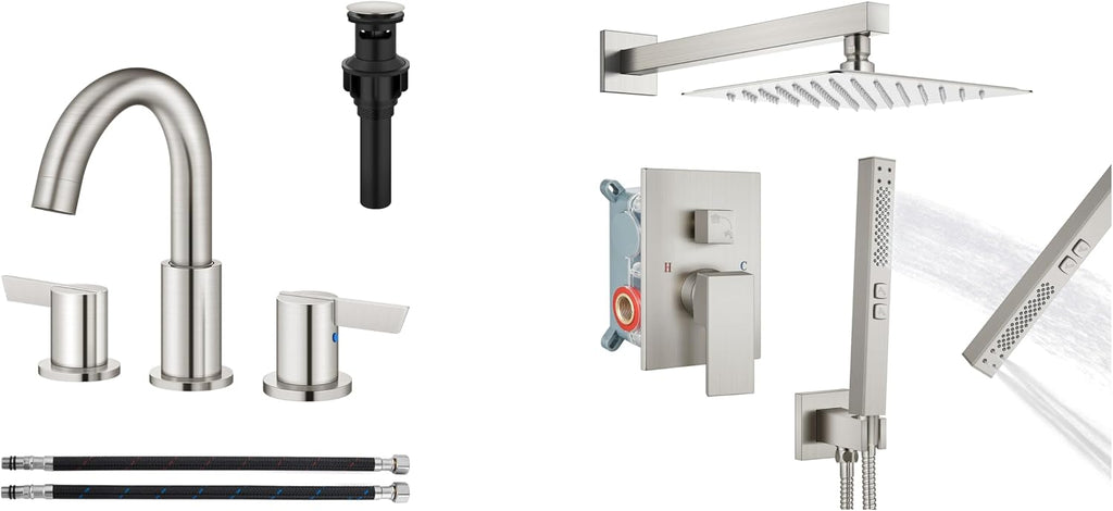 Bathroom Sink Faucet Shower Faucet Set Rainfall Shower System