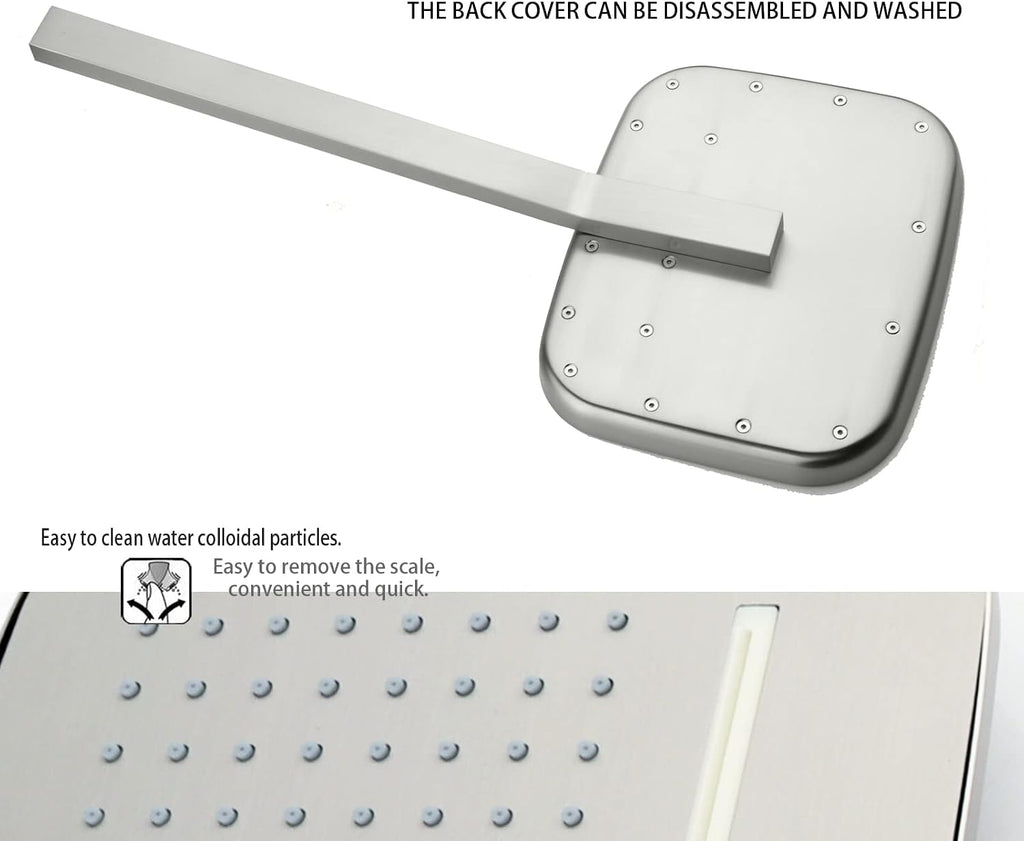 cUPC Certificatin Thermostatic Waterfall Rain Shower System With Headheld Spray Brass Wall Mounted Rainfall Shower Head (Can Use All Options at A Time)