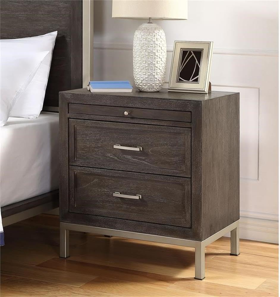 Steve Silver Broomfield Walnut King Engineered Wood 4-Piece Bedroom Set