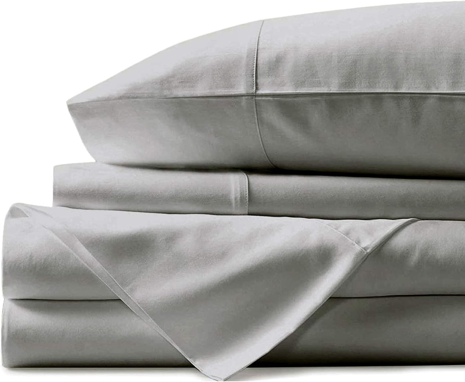 5 Piece Sheet Set- Cotton 1000 Thread Count - Luxury Bedding Set Fits Up to 15 Inches Deep Pocket - 5 Piece Sheet Set (Split Queen Size, Silver Grey)