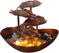 Tabletop Fountain Desktop Lotus Leaf Yuanbao Flowing Water Fountain Decoration Living Room Screen Porch Home Decoration, LED Atmosphere Night Light Desktop Fountain (Color : A)