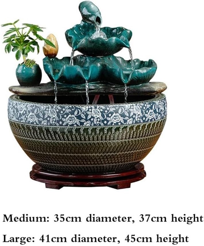 Tabletop Fountain Tabletop Fountain Waterfall, Indoor Water Feature Desktop Simulation Scenery Decoration(Medium)