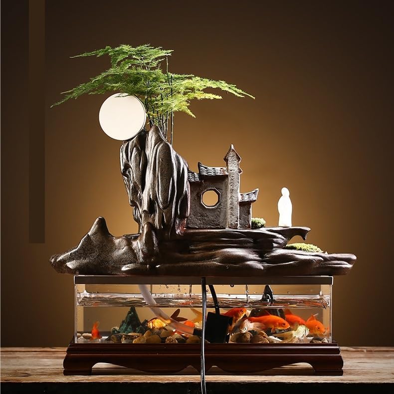 Tabletop Fountains Fish Tank Water Landscape Office Home Circulation Fountain Landscaping Living Room Porch Wine Cabinet Decorative Ornaments Indoor Tabletop Water Fountain