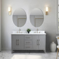 Vanity Art 60 inch Bathroom Vanity with Double Sink & Ceramic Top, Vanity Cabinet with Soft-Closing Doors, Drawers, Solid Wood Frame, Driftwood Gray, VA9060-DDG-BN1