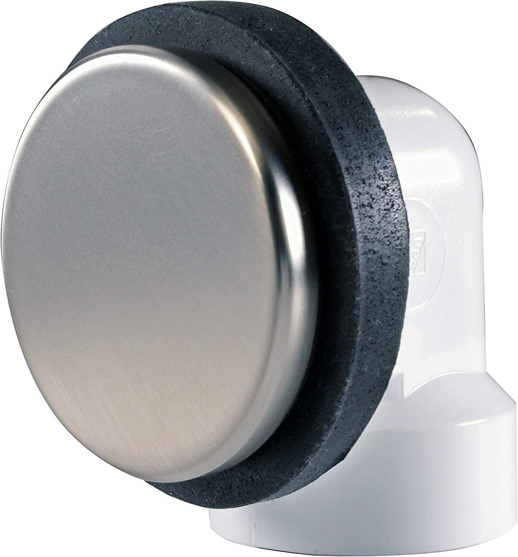 Westbrass 493244H-07 14' Sch. 40 PVC Bath Waste & Overflow Assembly with Illusionary Faceplate and Tip-Toe Drain Plug, Satin Nickel (12-Pack)