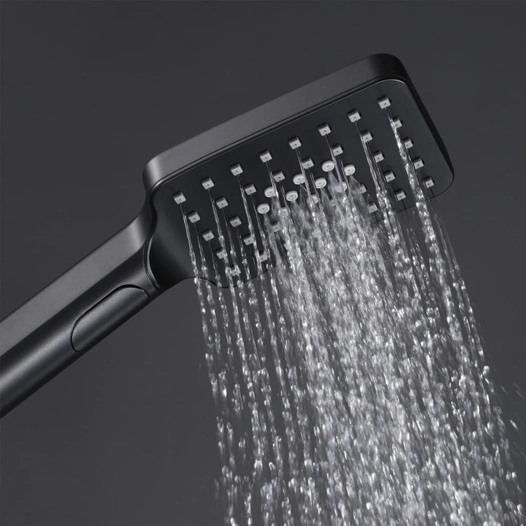 Shower Slide Bar with 3 Functions Handheld Shower,Black 304 Stainless Steel Handheld Shower Wall Mounted Adjustable Holder Set for Bathroom