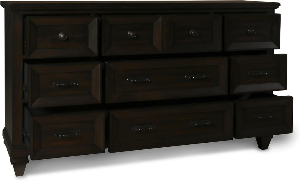New Classic Sevilla 4-Piece Wood Queen Bedroom Set with Nightstand in Walnut