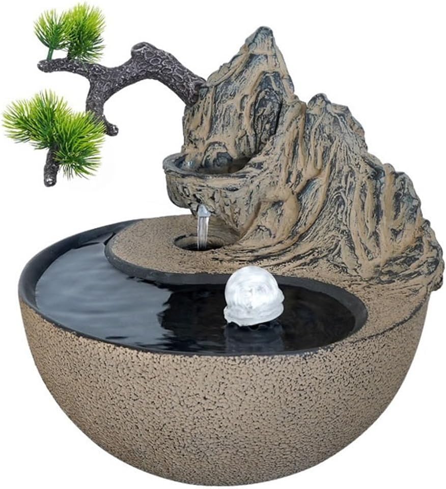 Tabletop Fountain Indoor Waterfall Fountain Chinese Style Desktop Water Ornaments Tea Room Water Feature