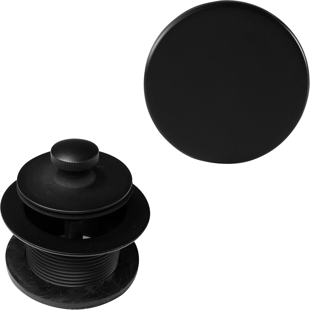 Westbrass 494144H-4-62 SCH. 40 ABS Bath Waste & Overflow Assembly with Illusionary Faceplate and Lift & Turn Drain Plug, Matte Black (4-Pack)