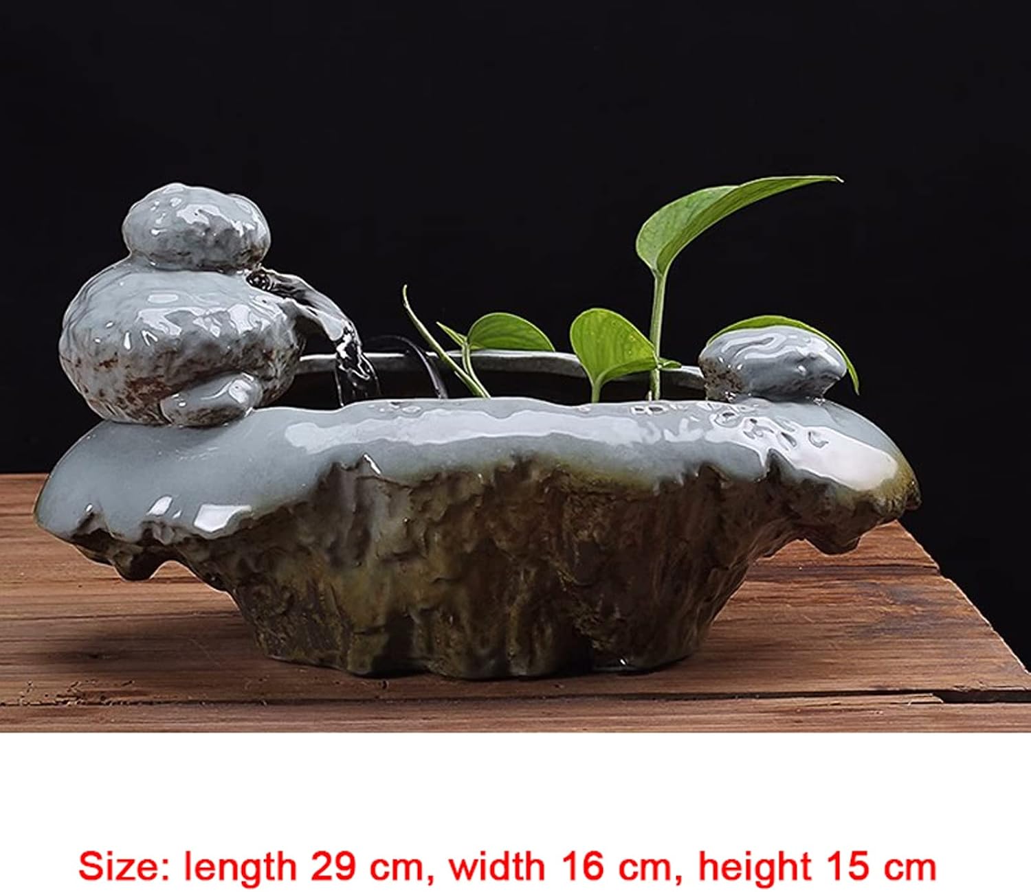 Desktop Fountain Creative Ceramic Basin Tabletop Fountain Waterfall for Indoor and Outdoor Table Desk Office Patio Ceramic