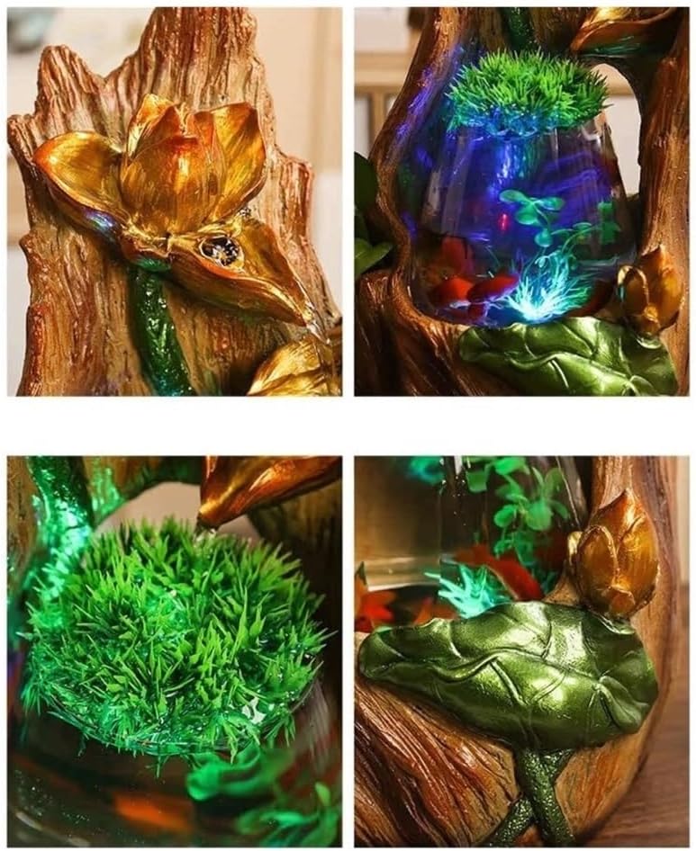 Desktop Fountain Tabletop Fountain Small Home Desktop Fish Tank Water Circulation Ornaments for Office, Living Room