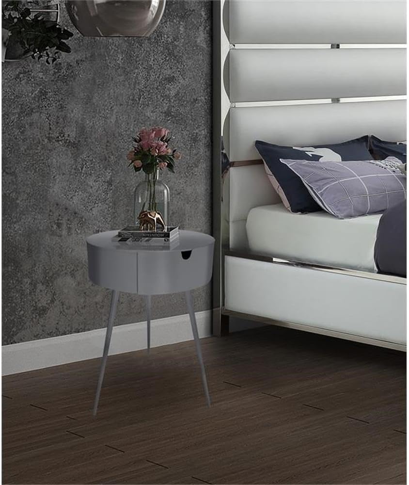 Home Square 3-Piece Set with Luxus Gray Velvet King Bed & 2 Bali Nightstands