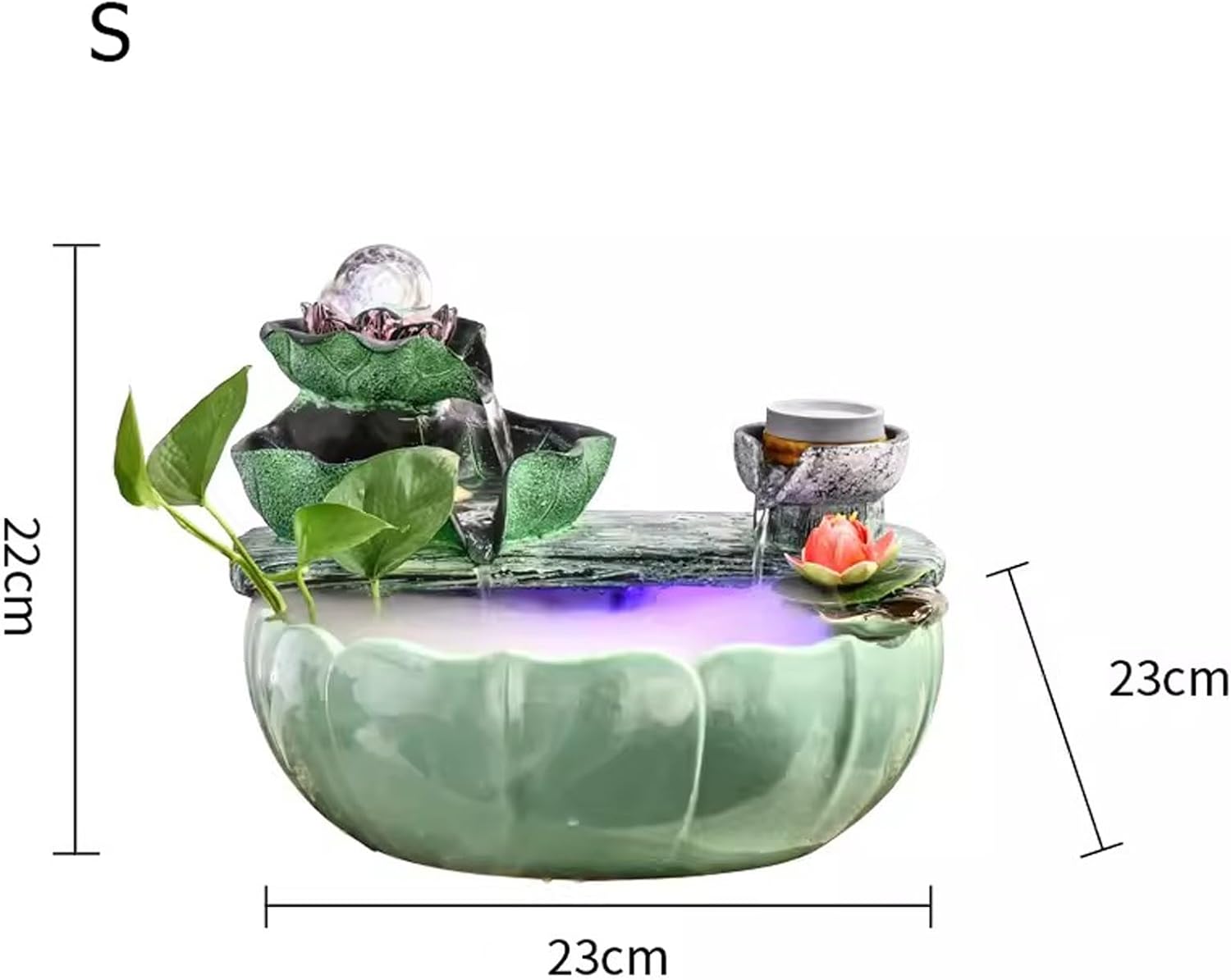 Tabletop Fountain Home Decoration Decorations Office Desktop Living Room Wealth Generating Water Dispenser Interior Circulation Rockery Fountain Decorations Desktop Fountain (Size : Small)