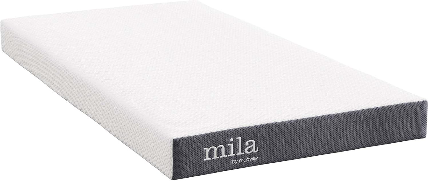 Modway Mila 6' Twin XL Mattress - Firm 6 Inch Twin XL Mattress - 10-Year Warranty White