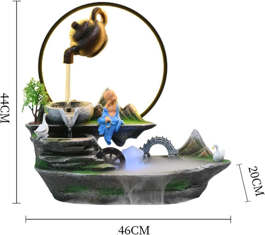 Tabletop Fountain Rocky Mountain Flowing Water Fountain Living Room Circulating Humidifier Office Front Desk Desktop Decoration Desktop Fountain Decoration Desktop Fountain (Color : A)