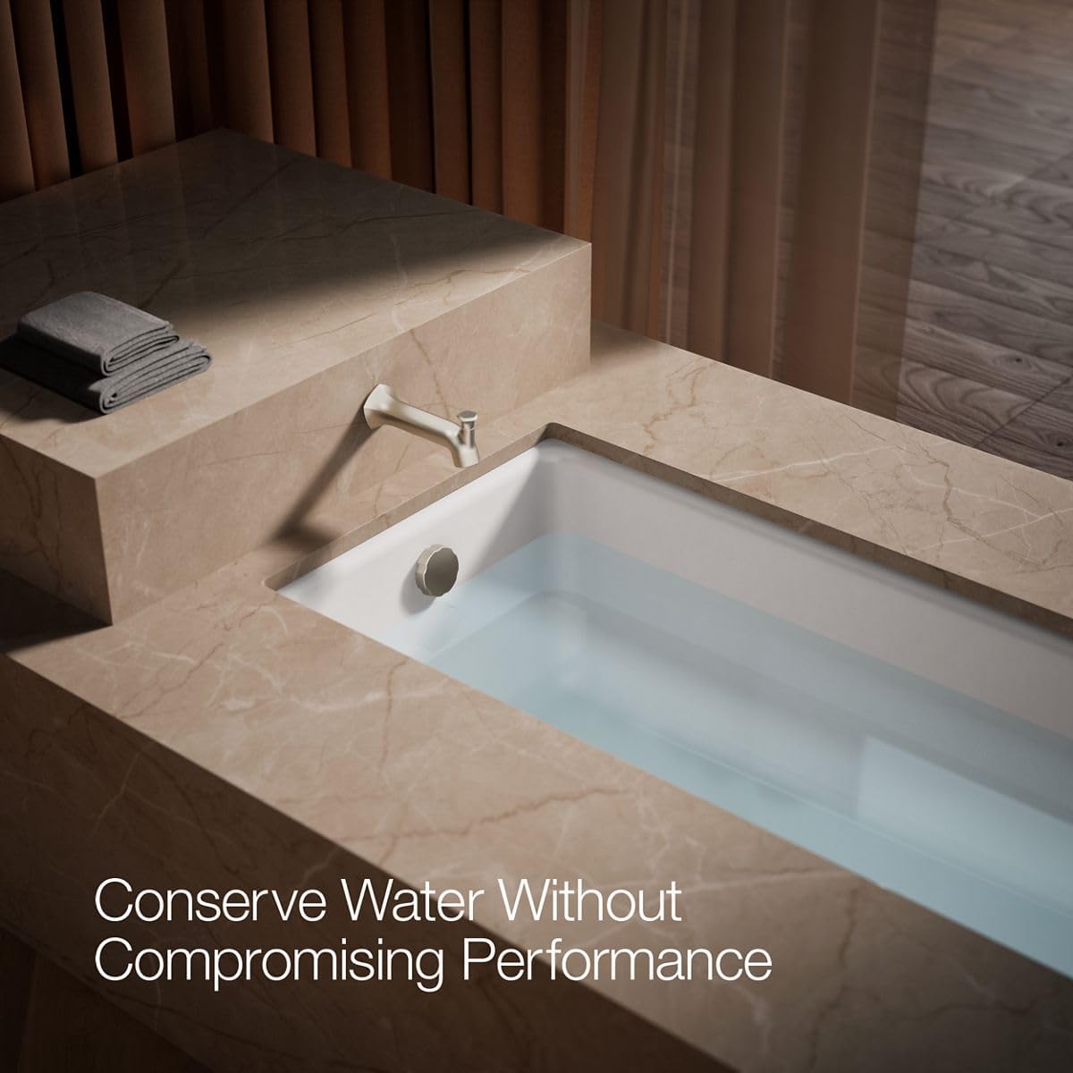 Kohler 27023-BN Occasion Wall-Mount 8' Bath Spout, Diverter Bathtub Spout with Slip-Fit Connection, Vibrant Brushed Nickel