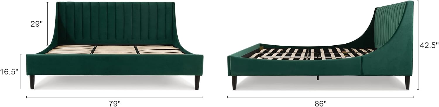 Jennifer Taylor Home Aspen Vertical Tufted Modern Headboard Platform Bed Set