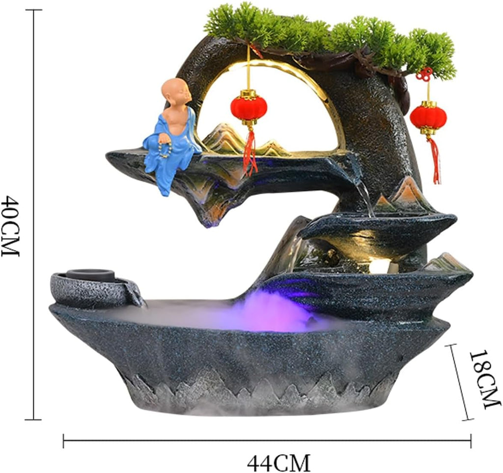 Tabletop Fountain Rocky Mountain Flowing Water Fountain Living Room Office Desktop Decoration Decoration Fountain Resin Desktop Decoration Fountain Desktop Fountain (Color : C)