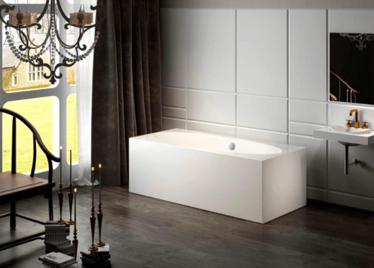 Carver Tubs - Aphrodite 67' - Modern White Minimalist Freestanding Soaking Bathtub, w/Chrome Drain, Rectangle Spacious Acrylic Fiberglass Oval Interior Tub, Deep Relaxing Soak, 67'L x 31.5'W x 23'H