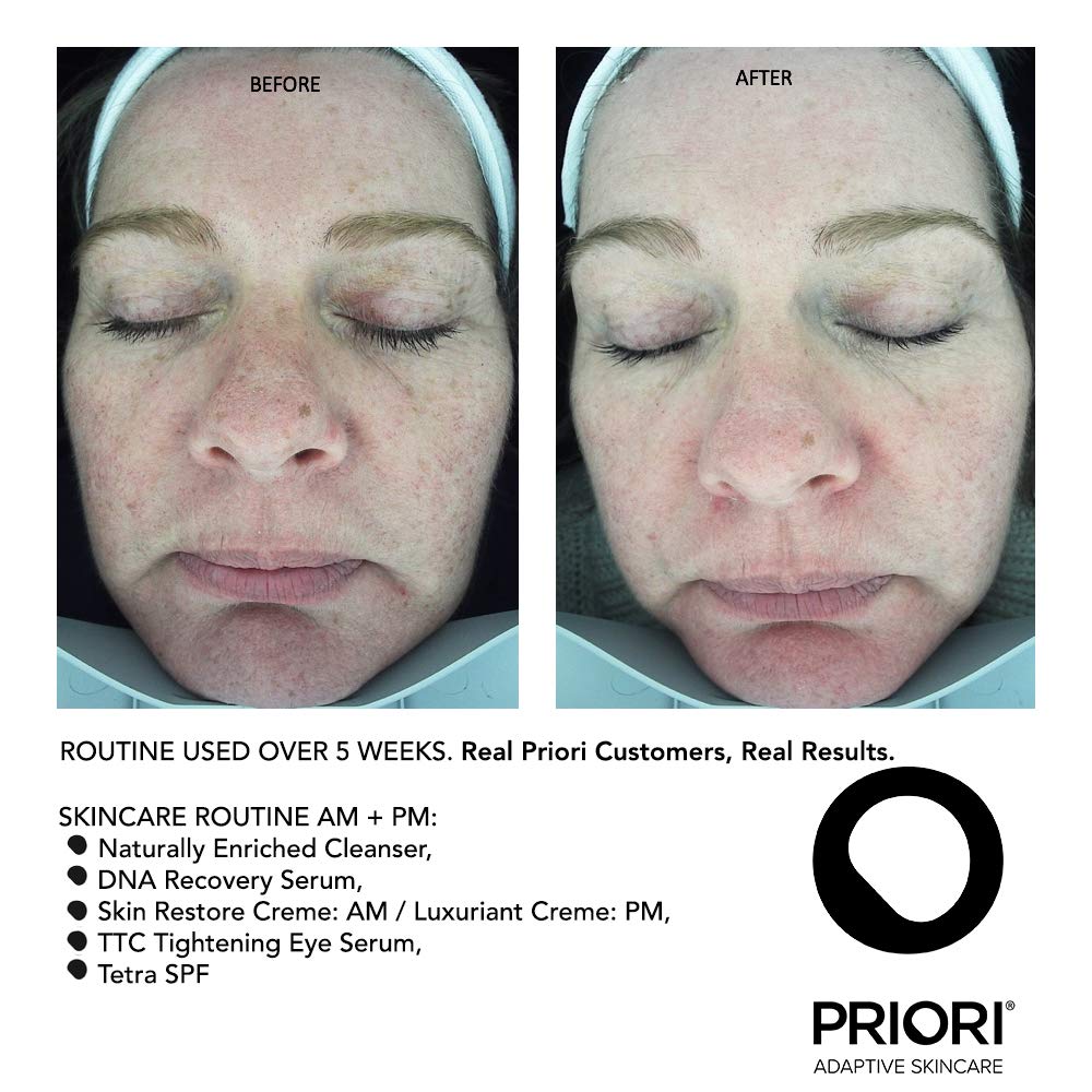 Priori Skincare DNA Recovery Serum Repairing, Correcting Age Defying Day & Night Face Treatment Free Radical Protection Beauty Boost Intense Hydration Oil Free Fragrance Free 1.7 fl oz