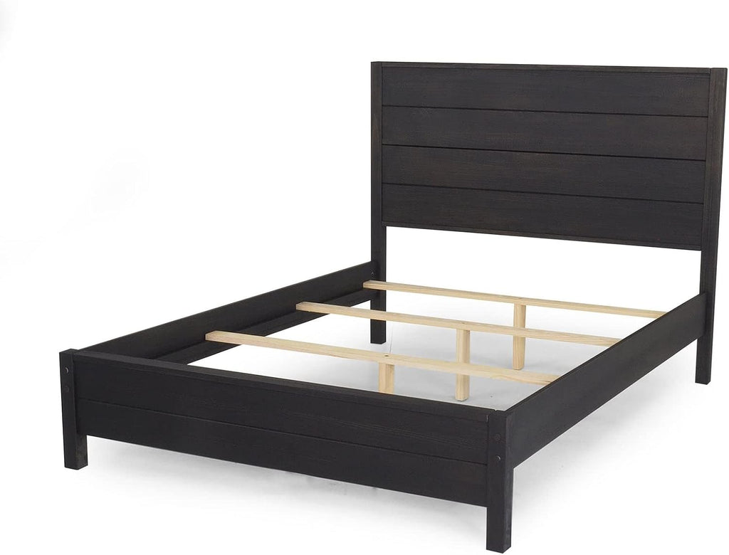 Grain Wood Furniture Montauk Solid Wood Bed, Full Size, Farmhouse Black