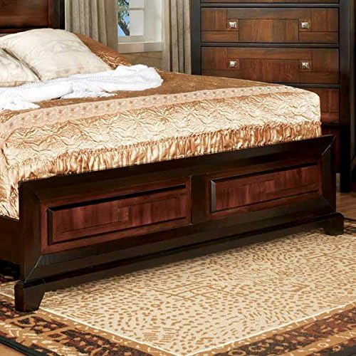 Patra Asian Contemporary Acacia Walnut Cal King Size 6-Piece Bedroom Set