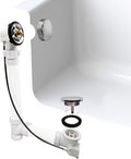 Westbrass A50P45BJ-05 1-1/2' Sch. 40 PVC 45' Cable Driven Bath Waste Kit with Ball Joint Head and Brass Trim Drain Kit, Polished Nickel