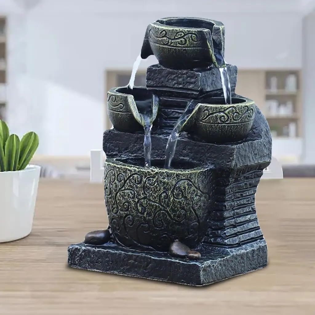 LED Light Water Feature Fountain Battery Operated Fountains Statues Statues Indoor Decor