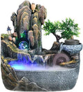 Tabletop Fountain Rockery Stream Tabletop Fountain, Meditation Indoor Waterfall for Home Office(Small)