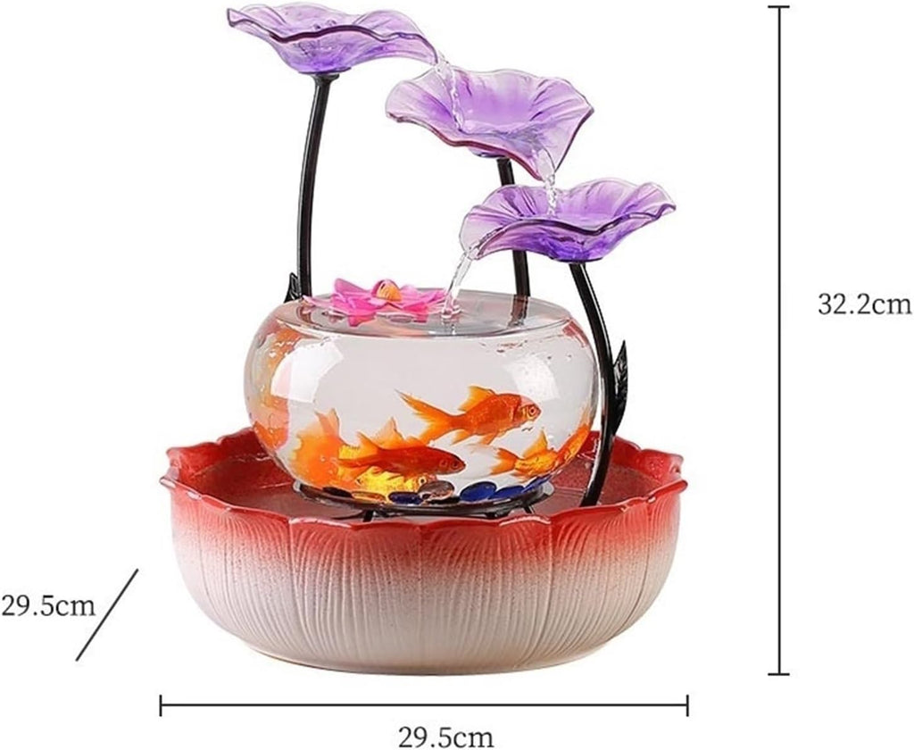 Indoor Waterfall Fountain Indoor Tabletop Fountains, Luxury-Style Fish Tank Water Ornament Home Office Desktop Decorations