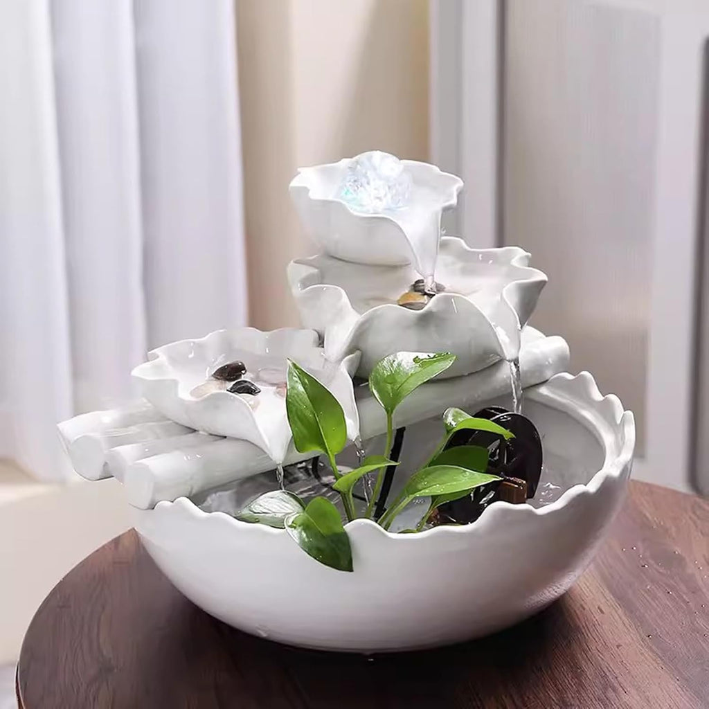 Tabletop Fountain Zhaocai Lotus Flowing Water Decoration Home Furnishing Room TV Cabinet Decoration Fountain New Residence Fountain Decoration