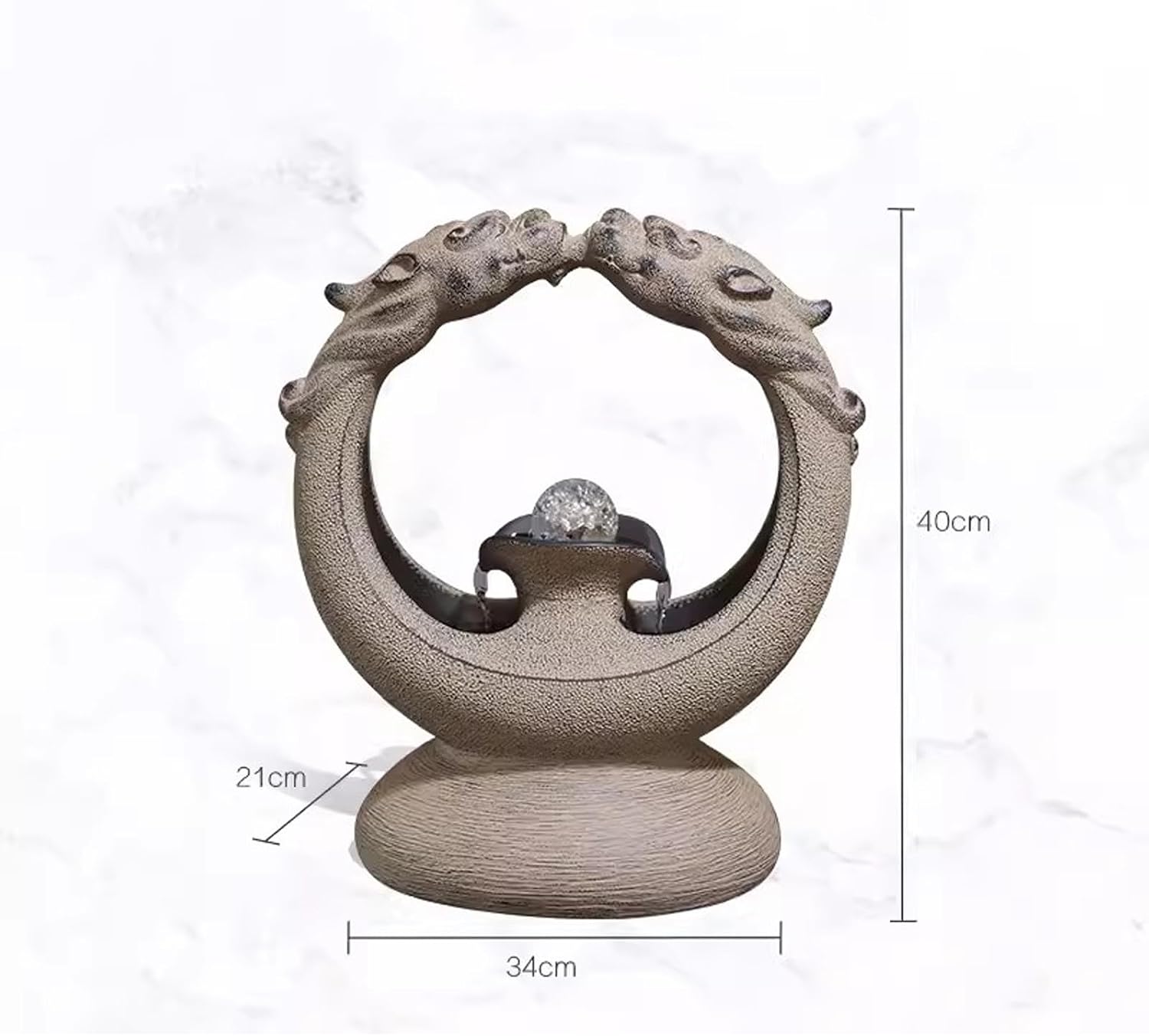Tabletop Fountain Flowing Water Decoration for Living Room Study and Study Chinese Style Creative Fountain Water Landscape Decoration Desktop Decoration Desktop Fountain (Color : D)