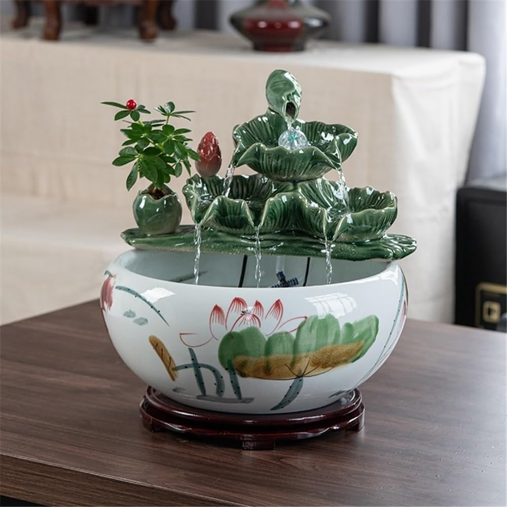 Tabletop Fountain Tabletop Fountain Indoor Water Feature Meditation Decor Sound Relaxation Ornament(Medium)