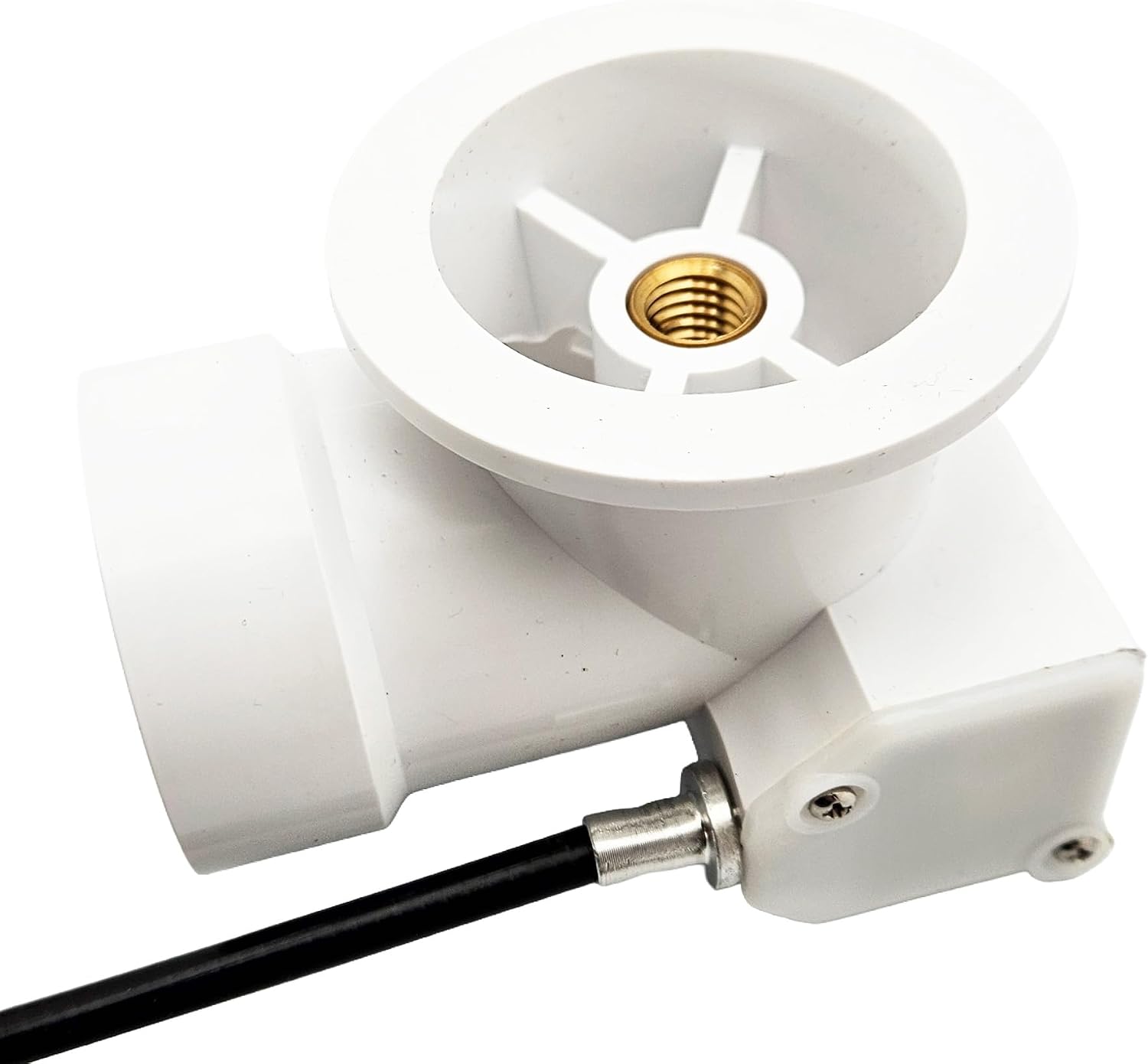 Westbrass A50P45BJ-01 1-1/2' Sch. 40 PVC 45' Cable Driven Bath Waste Kit with Ball Joint Head and Brass Trim Drain Kit, Polished Brass