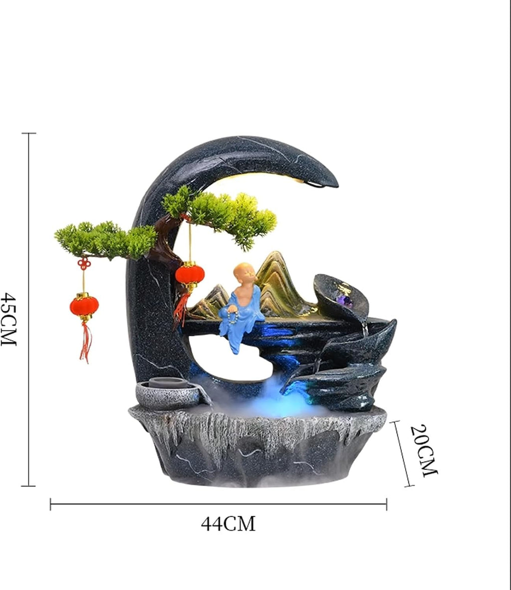 Tabletop Fountain Rocky Mountain Flowing Water Fountain Living Room Office Desktop Decoration Decoration Fountain Resin Desktop Decoration Fountain Desktop Fountain (Color : A)