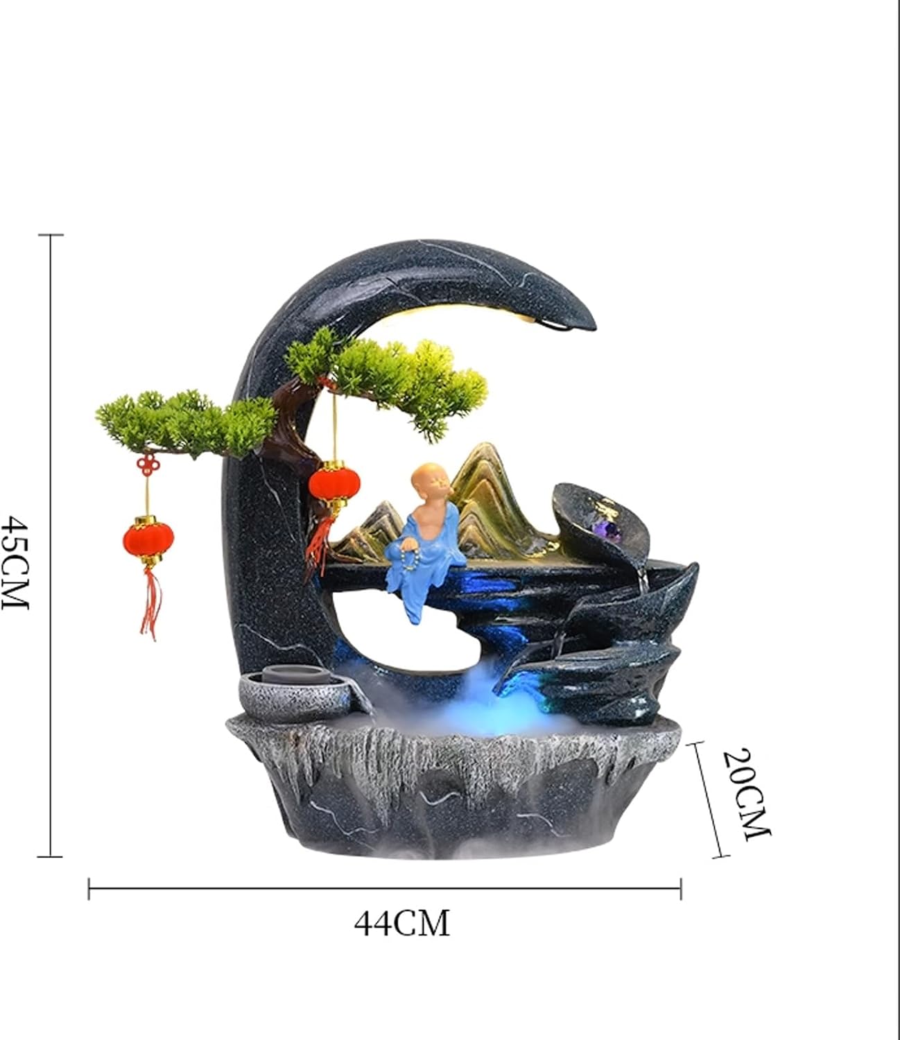 Tabletop Fountain Rocky Mountain Flowing Water Fountain Living Room Office Desktop Decoration Decoration Fountain Resin Desktop Decoration Fountain Desktop Fountain (Color : A)