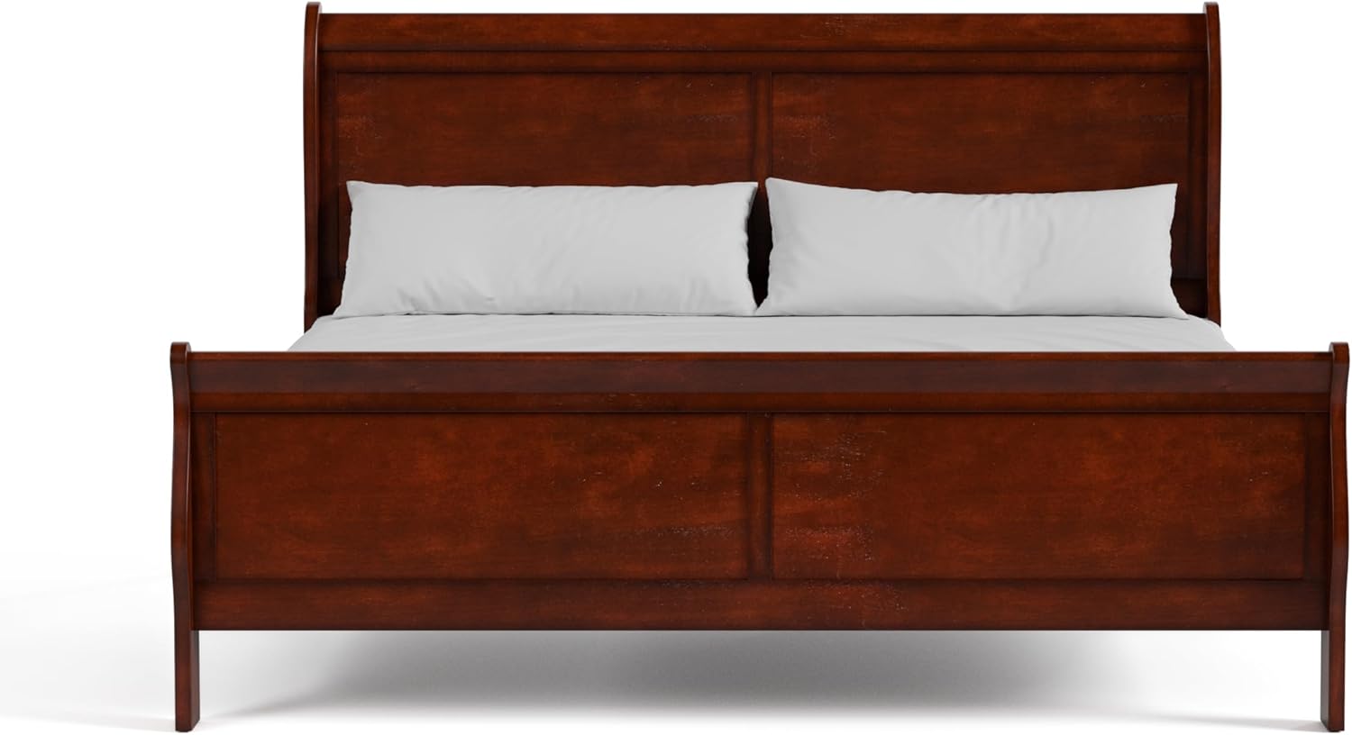 Furniture of America Arabella Traditional Solid Wood 5 Piece Bedroom Set with King Bed Frame, Nightstands, Dresser with Mirror, Storage and Organization, Bedframe Box Spring Needed, Cherry