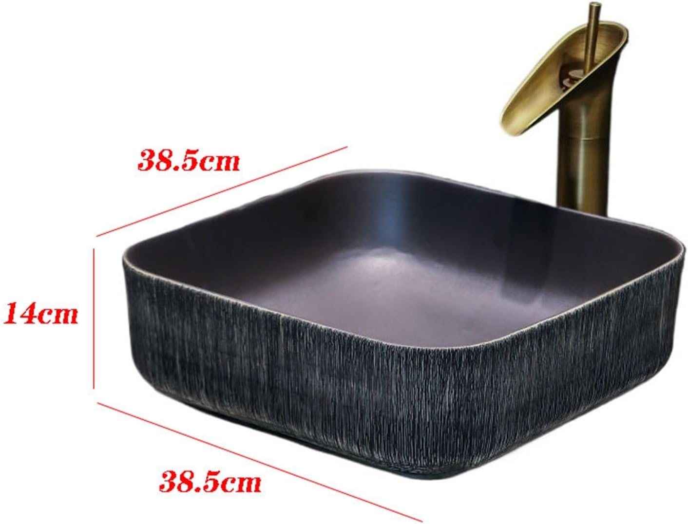 Vanity Sink Art Basin Simple Round Washbasin Retro Bathroom Sinks Outdoor Patio Washbasin High-Grade Ceramic Countertop Basin with Accessories Bathroom Sink