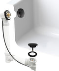Westbrass A50P45-12A 45' SCH. 40 PVC Cable Driven Bath Drain Trim Kit with Rotary Overflow Cover Knob and Pop-Up Stopper, Antique Bronze