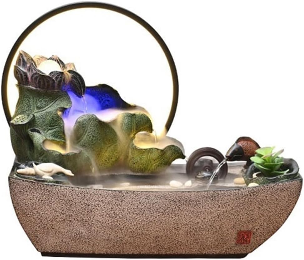 Tabletop Water Fountain Tabletop Fountain Chinese Style Water Ornaments Circulating Waterscape Small Fish Pond Office Relaxation Meditation Fountain