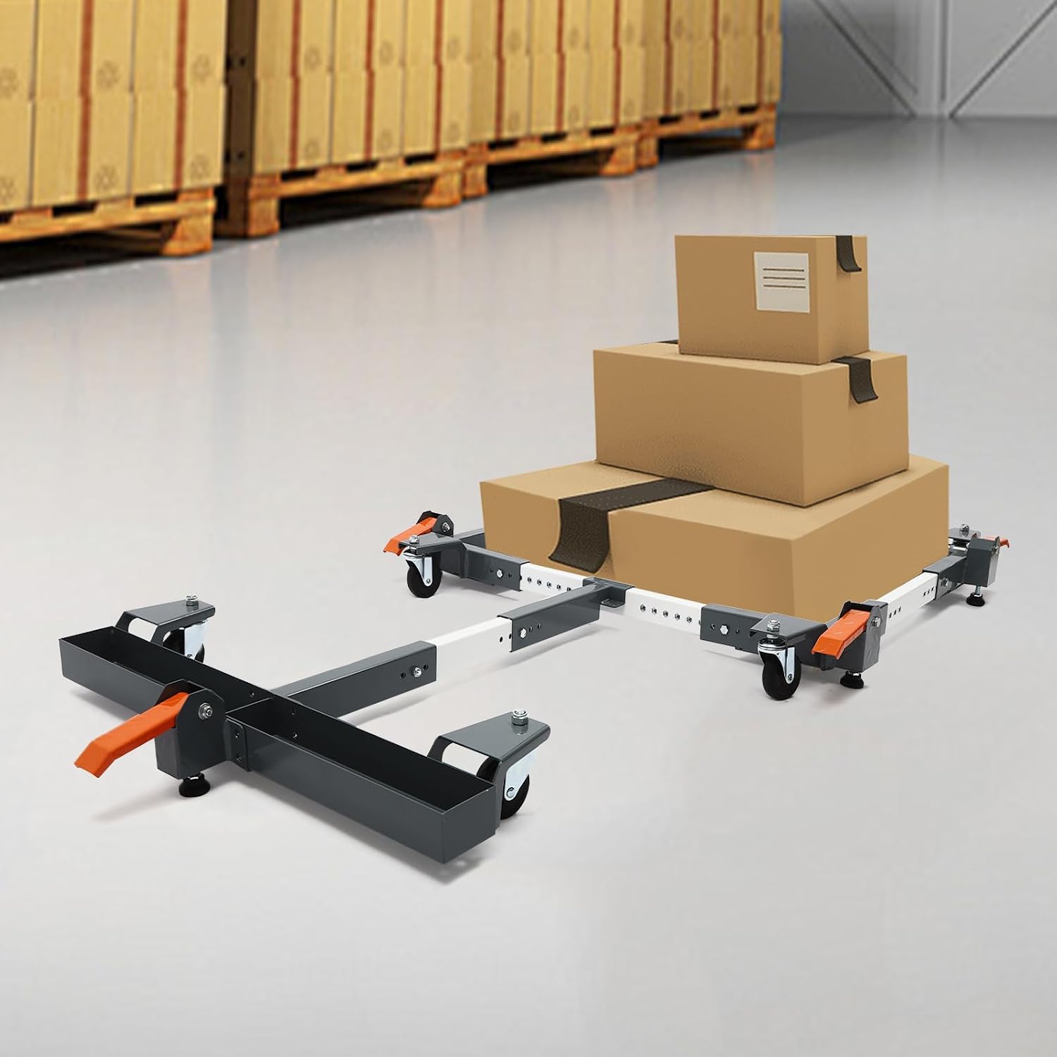 Bepritm Adjustable Mobile Base, T Extension Universal Rolling Mobile Base with Wheels, 600 lb Heavy Duty Mobile Bases for Move Larger Tools and Machines Mobiles