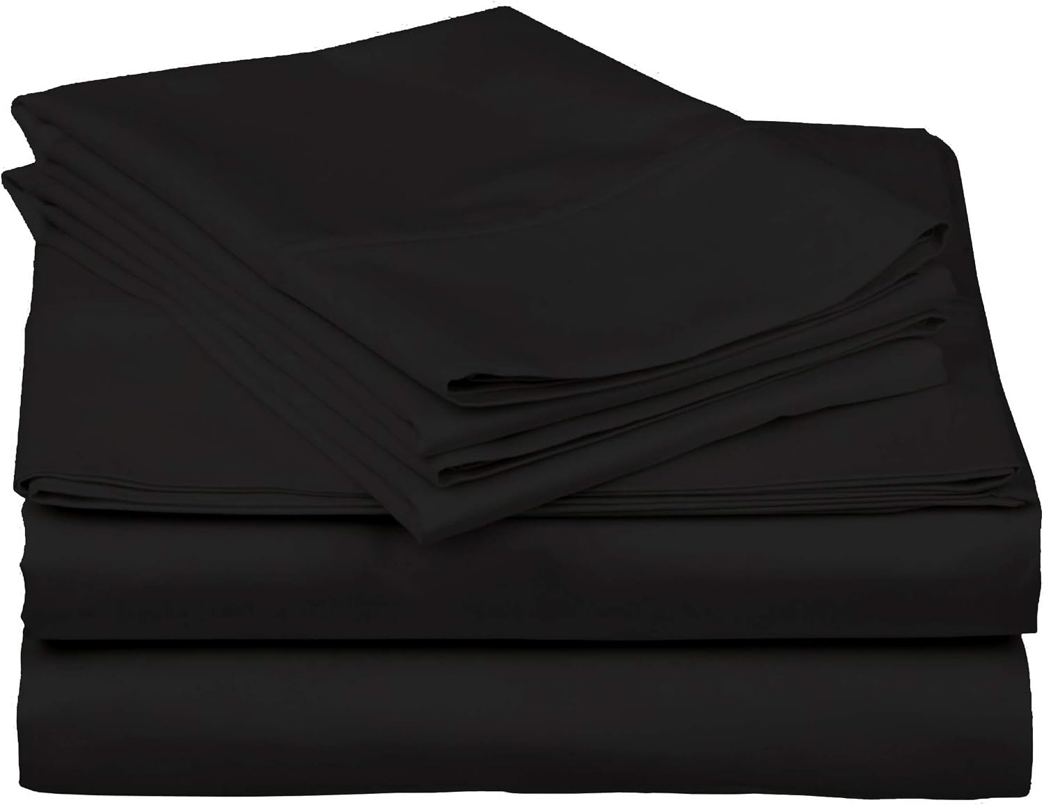 Cotton Home- 5 Pieces Split Queen Size Black Color Sheet Set – Soft Quality Luxury 18 Inch Deep Pocket & Bedding Set with Flat Sheet, Fitted Sheet, 2-Pillow Covers(20' x 30') Inches
