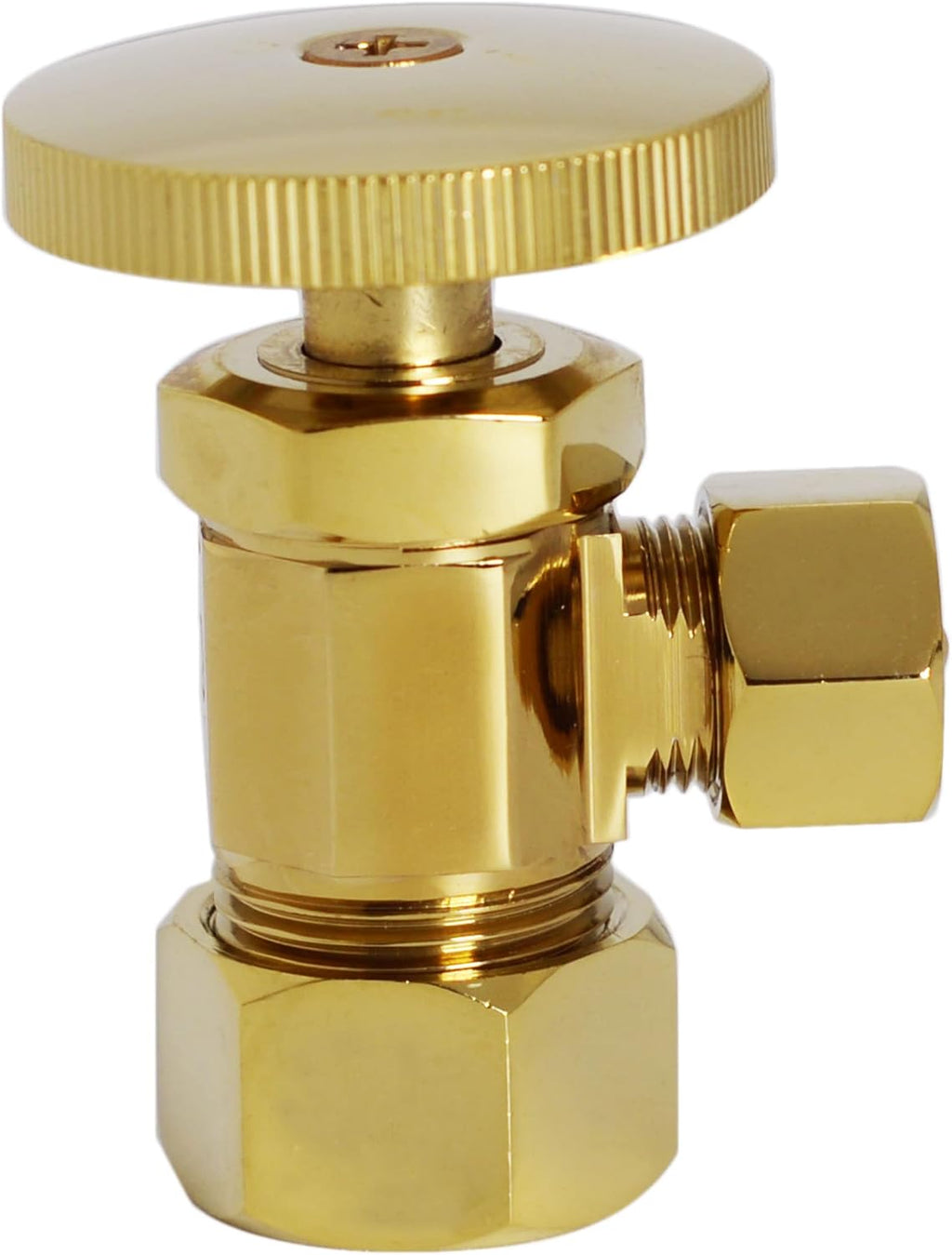 Westbrass D1538L-01 Pedestal Sink Lavatory Supply Line Kit with P-Trap and Round Handle Angle Stops, Polished Brass,