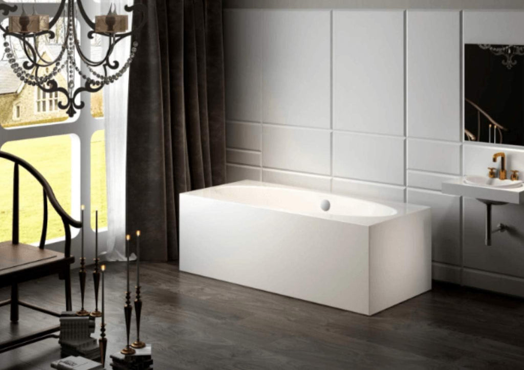 Carver Tubs - Aphrodite 67'- Modern Freestanding Soaking Bathtub With LED Lights Built-in - Modern Rectangle Acrylic Fiberglass Bath Tub With Chrome Drain - Deep Soaking - 67'L x 31.5'W x 23'H