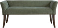 Madison Park Accent Bench, Plush Upholstered, Nailhead Trim, & Padded Seat Entryway Bench Small, End of Bed Bench with Back, 49.5' W x 19.25' D x 23' H, Green