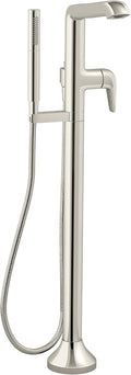Kohler K-T22025-4 Tempered Floor Mounted Tub Filler with Built-In Diverter - Includes Hand Shower - Vibrant Polished Nickel