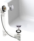 Westbrass A50P45BJ-26 1-1/2' Sch. 40 PVC 45' Cable Driven Bath Waste Kit with Ball Joint Head and Brass Trim Drain Kit, Polished Chrome