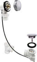 Westbrass Sch. 40 PVC 27 in. Cable Drive Bath Waste - Ball Joint Head, Polished Chrome, D50P27BJ-26