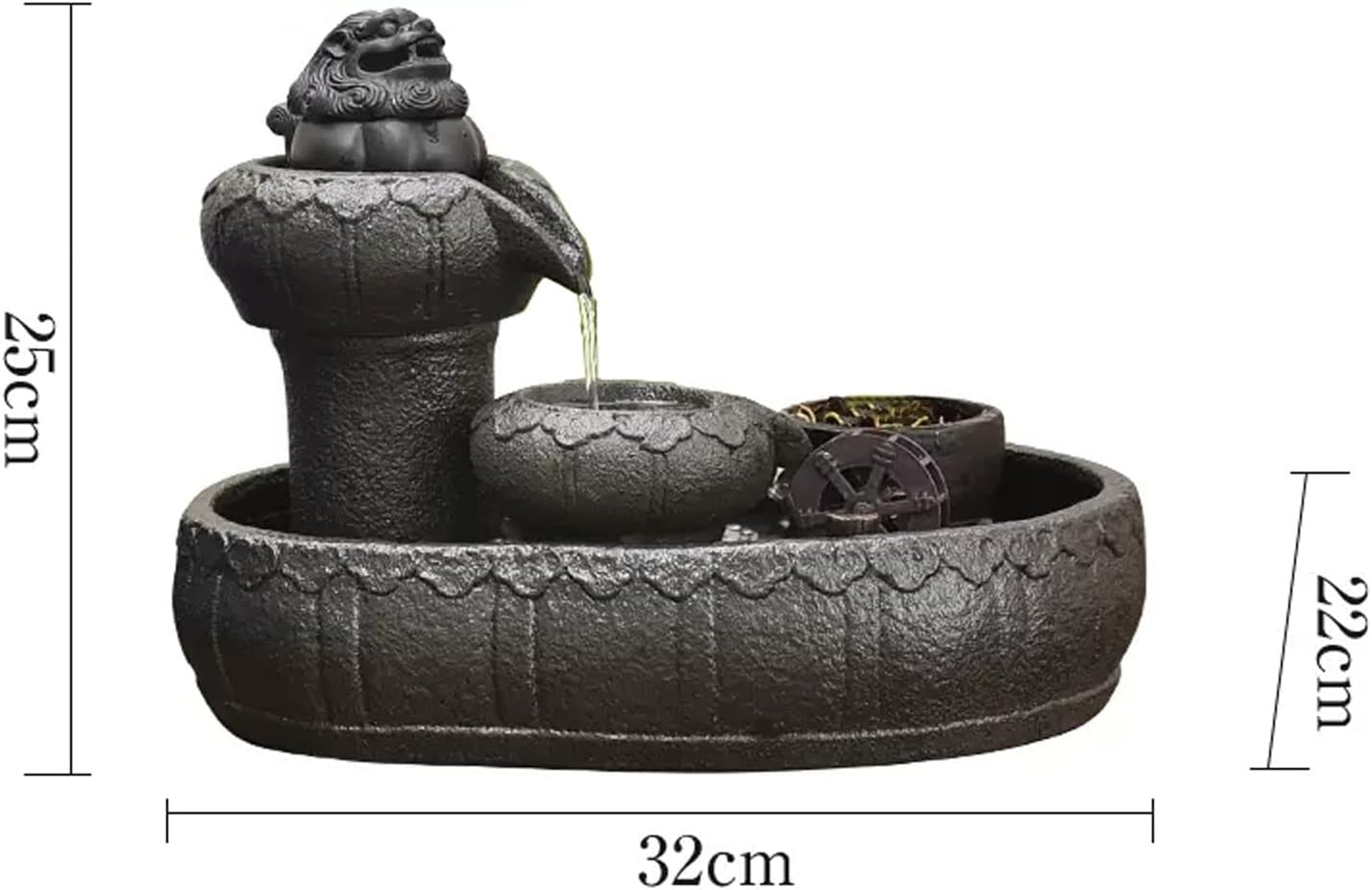 Tabletop Fountain Ceramic Tabletop Fountain Indoor Mini Water Feature for Home Decoration Table Desk Office Patio