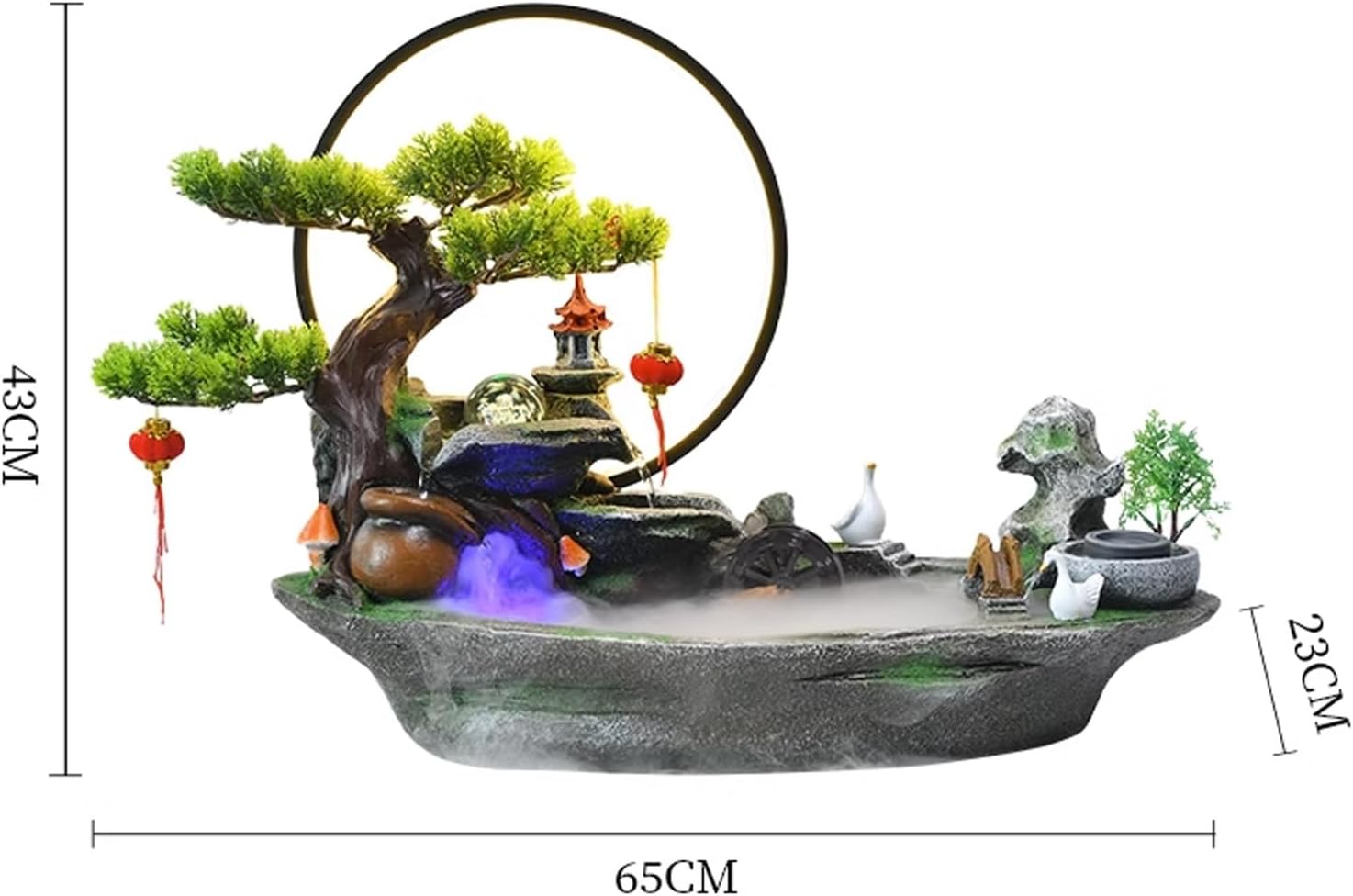 Tabletop Fountain Rocky Mountain Flowing Water Fountain Living Room Circulating Humidifier Office Front Desk Desktop Decoration Desktop Fountain Decoration Desktop Fountain (Color : B)